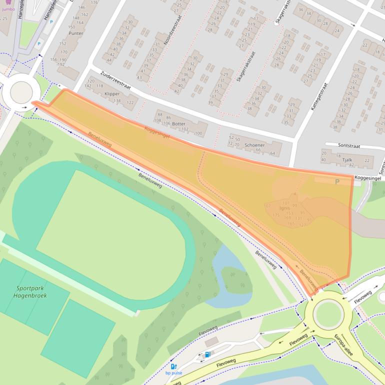 Kaart van postcodegebied 8262GW.