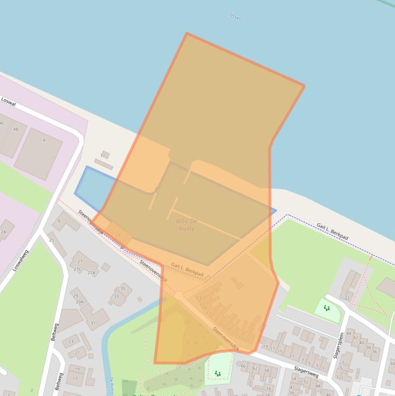 Kaart van postcodegebied 8262PL.