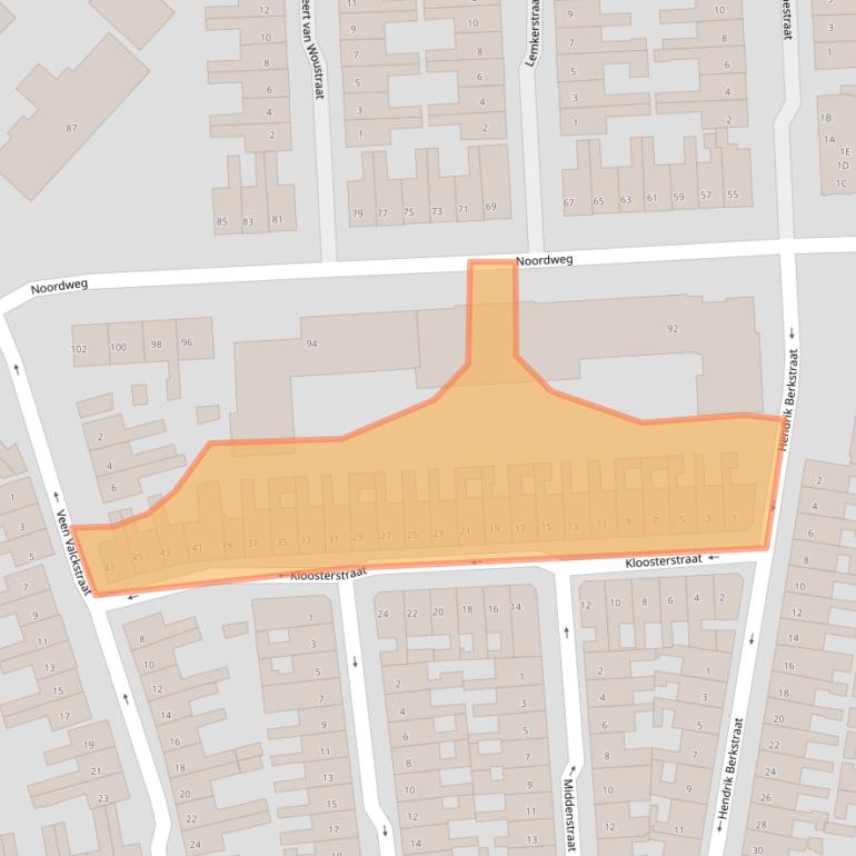 Kaart van postcodegebied 8262RC.