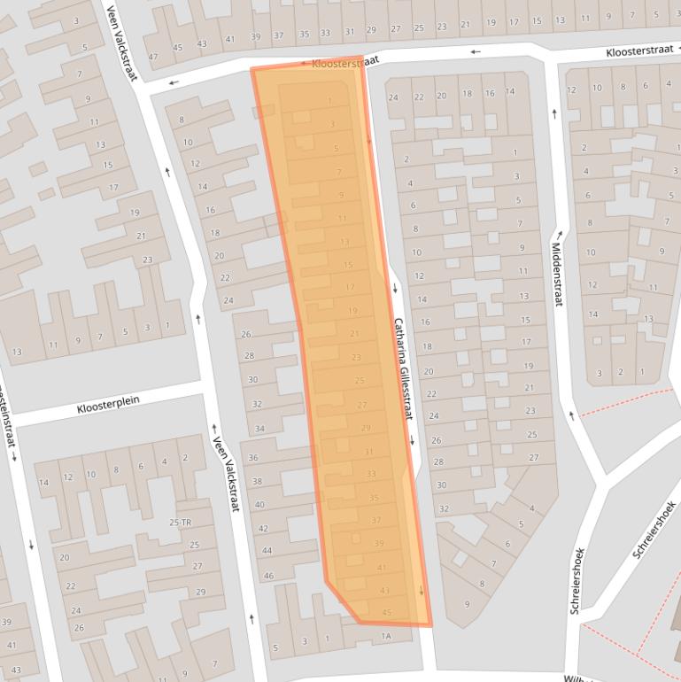 Kaart van postcodegebied 8262RE.