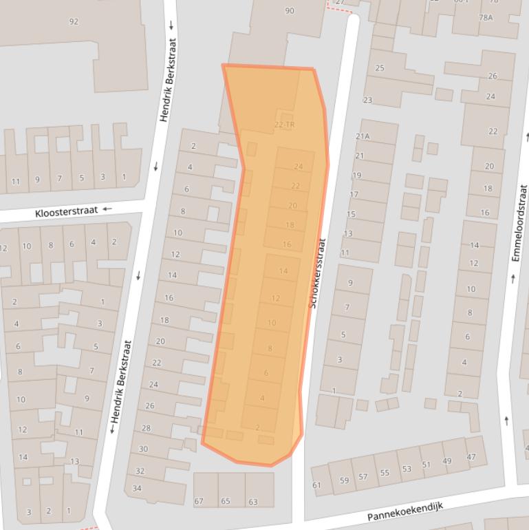 Kaart van postcodegebied 8262RP.