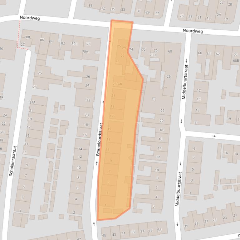 Kaart van postcodegebied 8262RR.