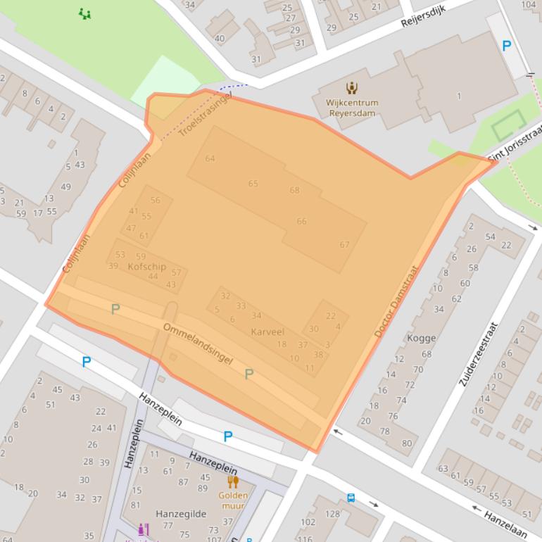 Kaart van postcodegebied 8262TZ.