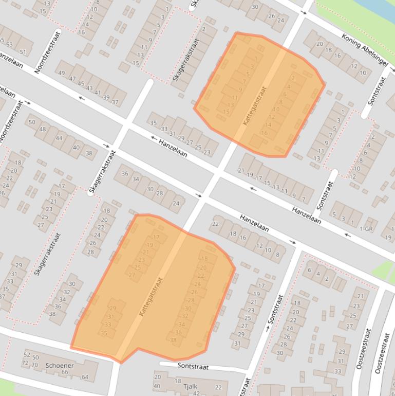 Kaart van postcodegebied 8262VH.