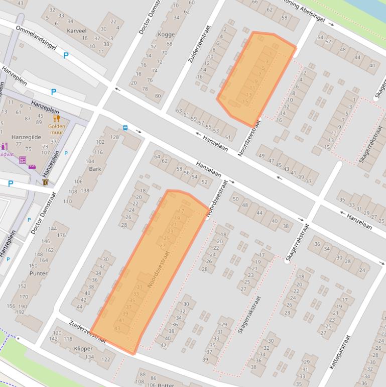 Kaart van postcodegebied 8262VK.