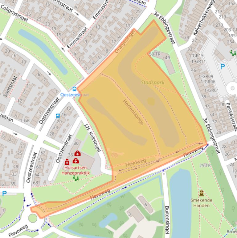 Kaart van postcodegebied 8262VZ.