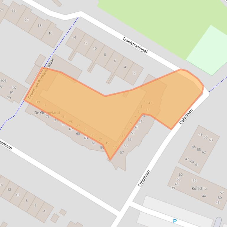 Kaart van postcodegebied 8262WE.