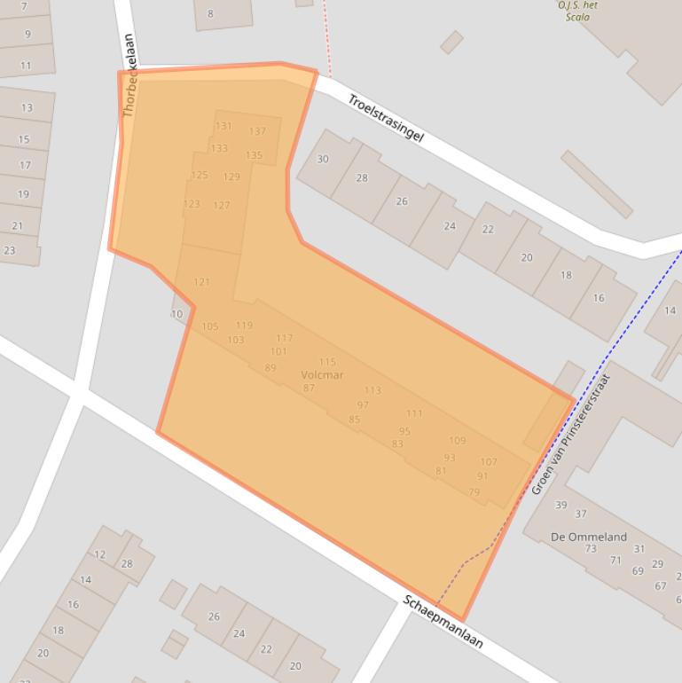 Kaart van postcodegebied 8262WH.