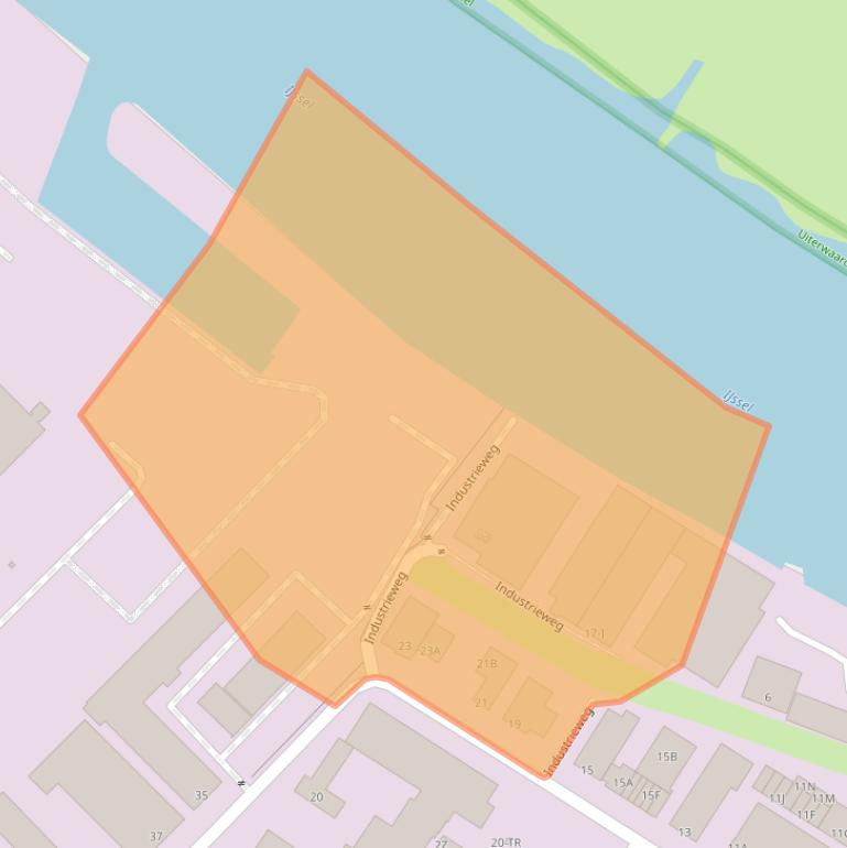 Kaart van postcodegebied 8263AB.