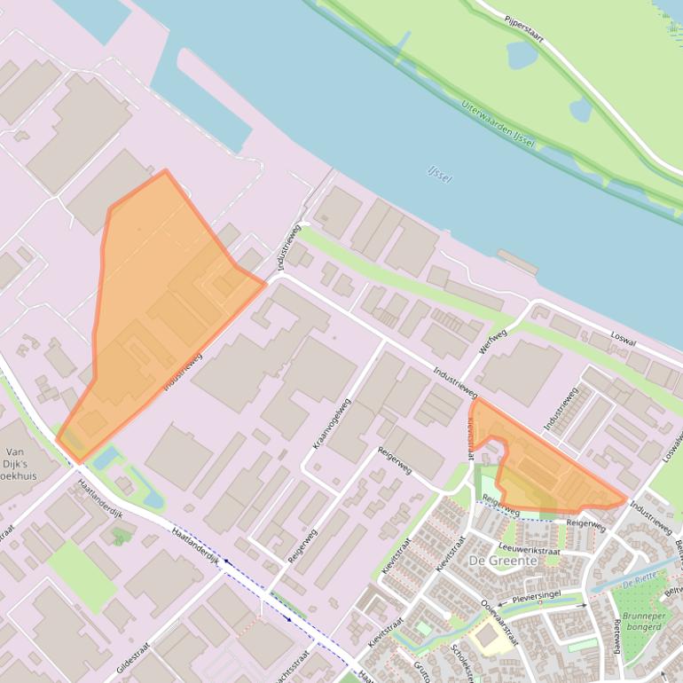 Kaart van postcodegebied 8263AC.