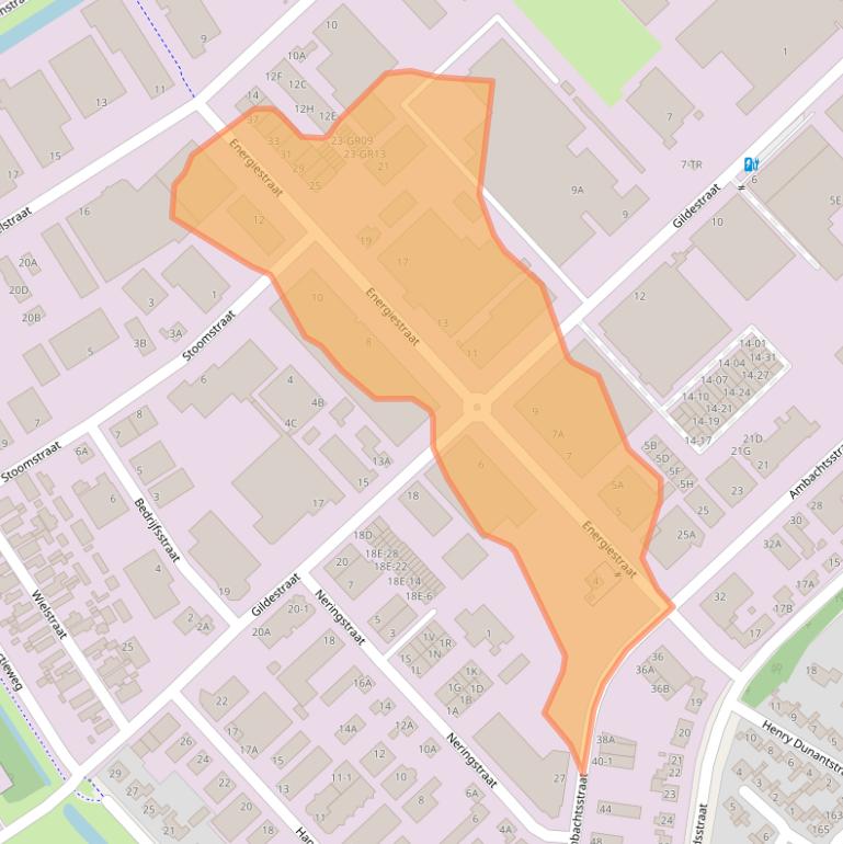 Kaart van postcodegebied 8263AG.