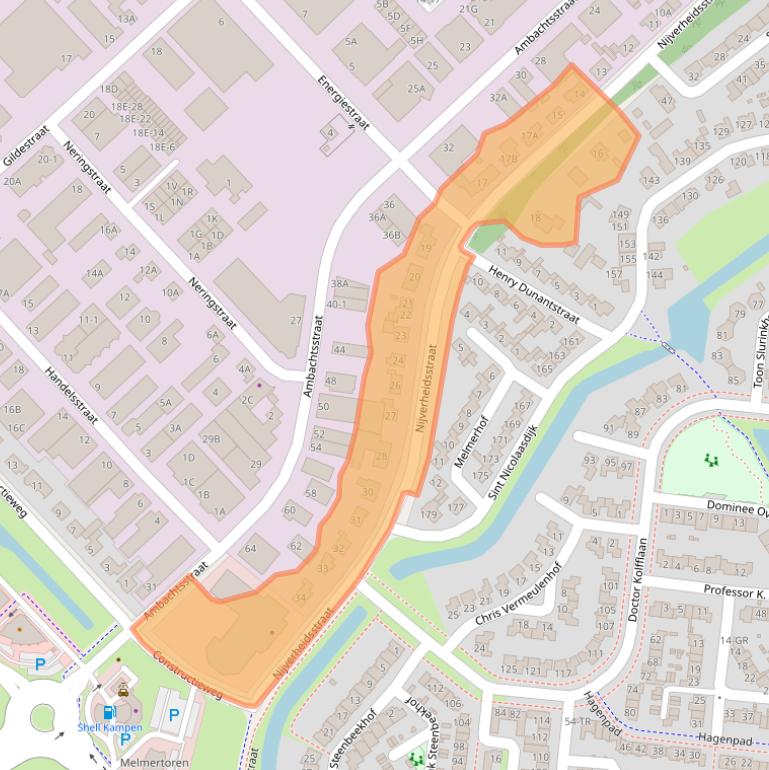 Kaart van postcodegebied 8263AM.