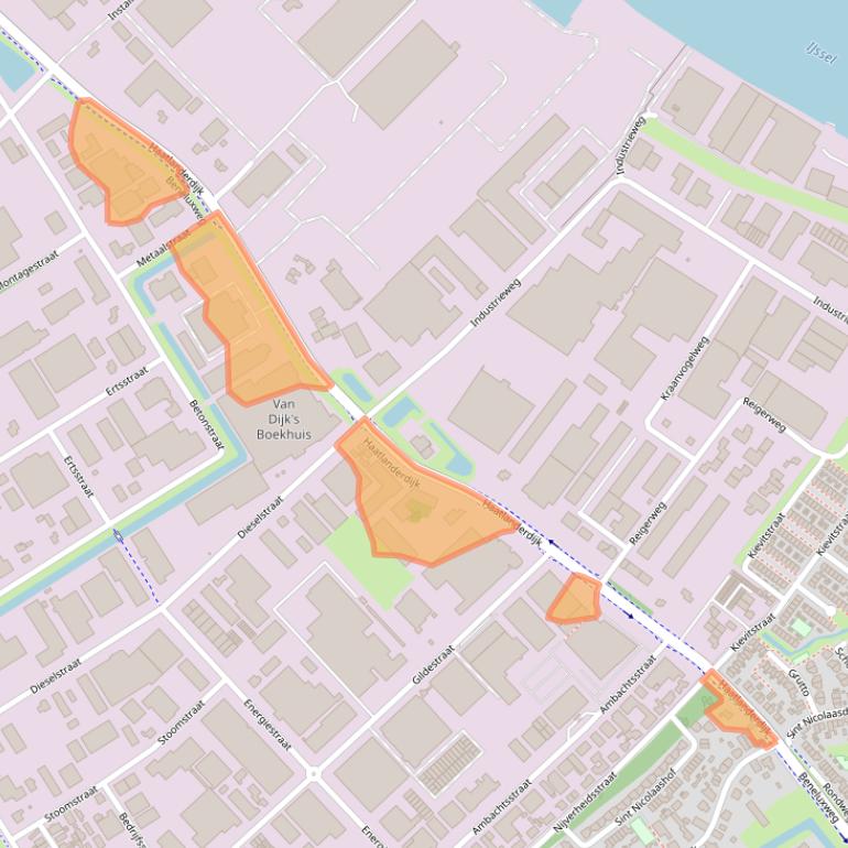 Kaart van postcodegebied 8263AR.