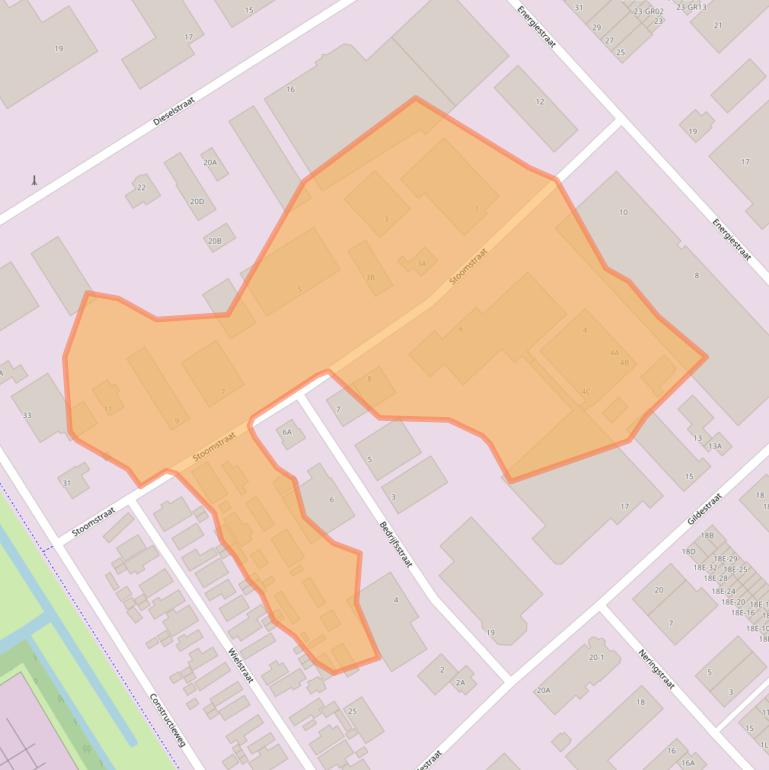 Kaart van postcodegebied 8263AT.