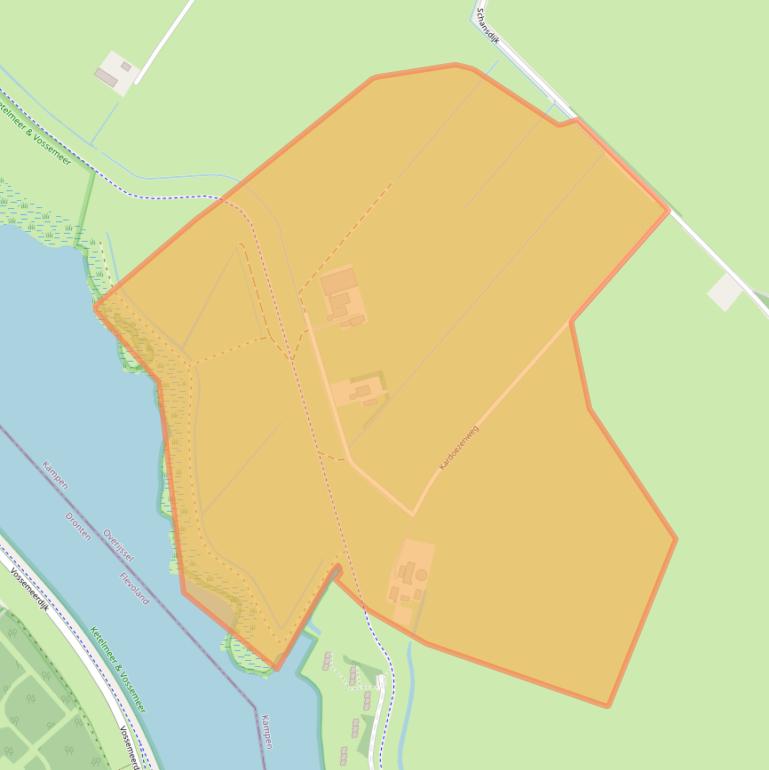 Kaart van postcodegebied 8263AW.