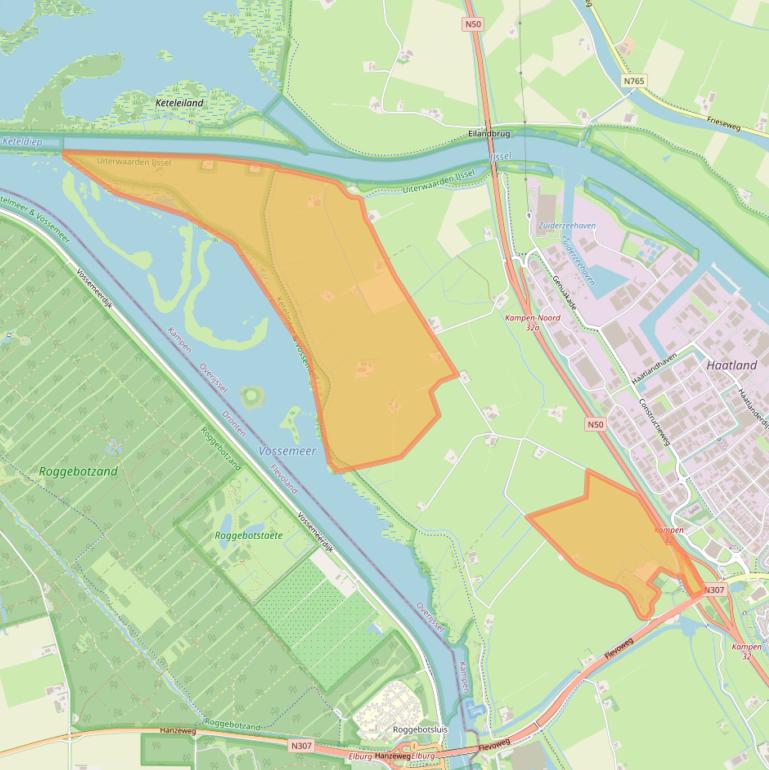 Kaart van postcodegebied 8263AZ.