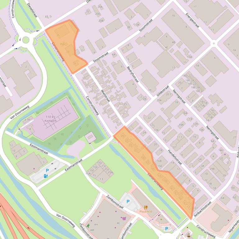 Kaart van postcodegebied 8263BA.