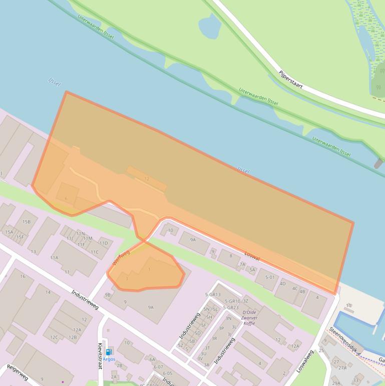 Kaart van postcodegebied 8263BD.