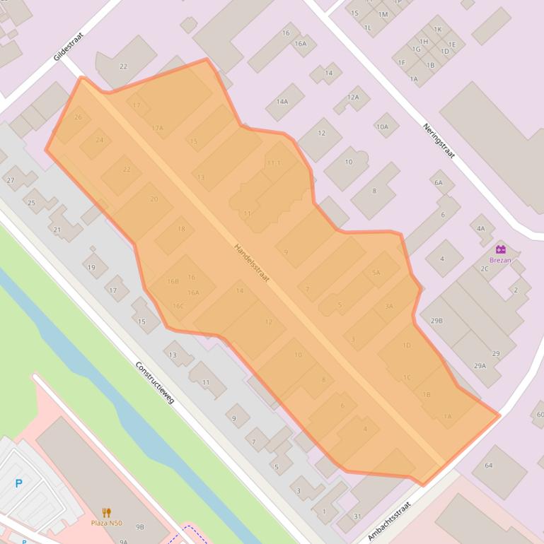 Kaart van postcodegebied 8263BE.