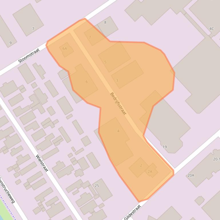 Kaart van postcodegebied 8263BK.