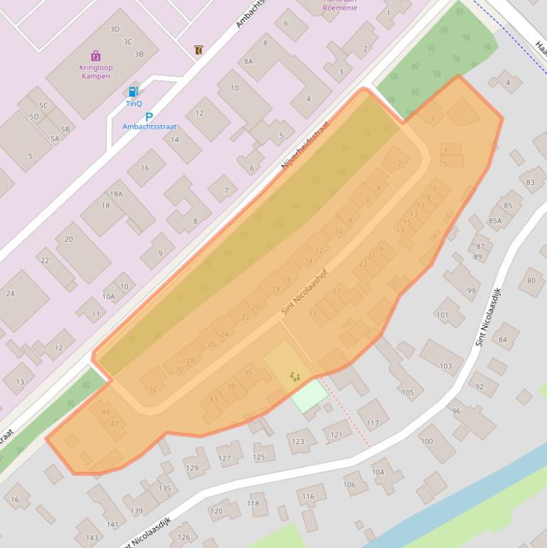 Kaart van postcodegebied 8263BZ.