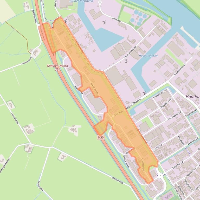Kaart van postcodegebied 8263CB.