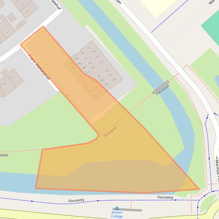 Kaart van postcodegebied 8264BB.