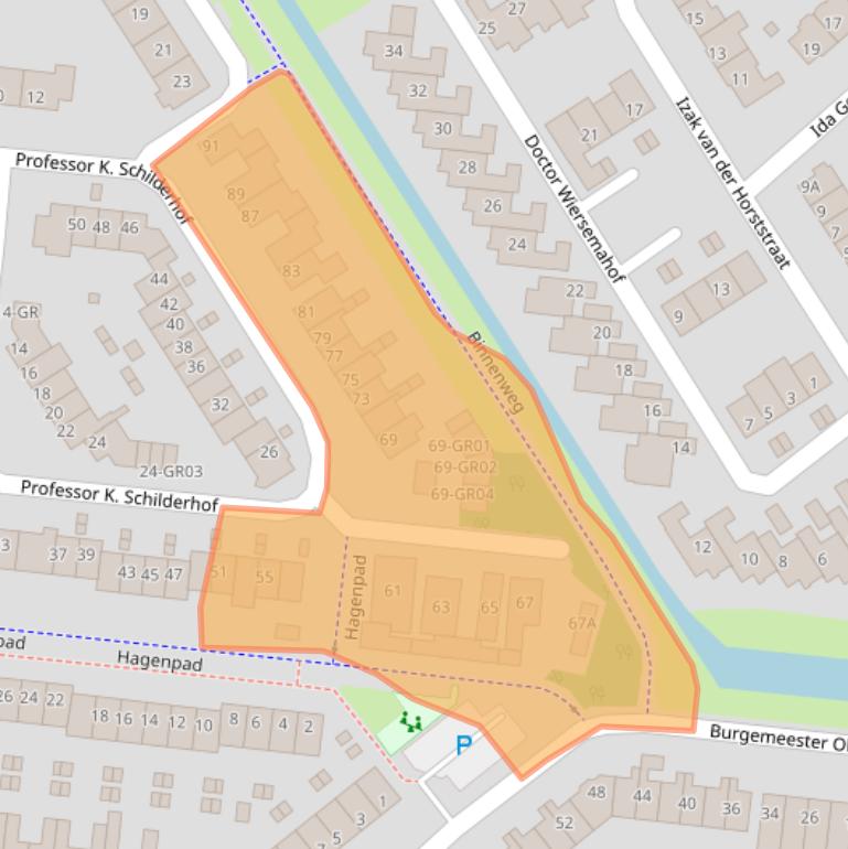 Kaart van postcodegebied 8264BL.