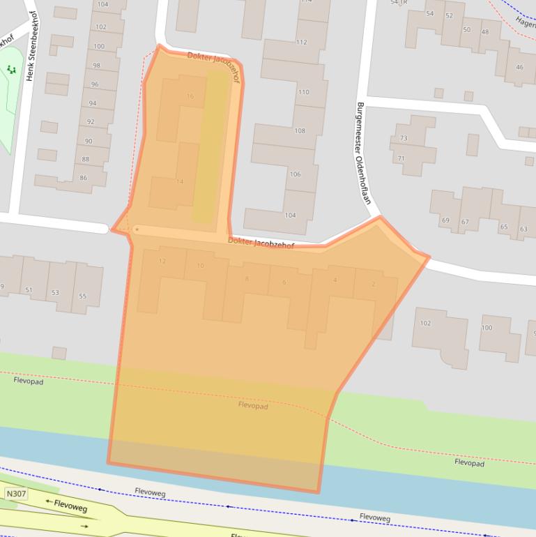 Kaart van postcodegebied 8264BW.