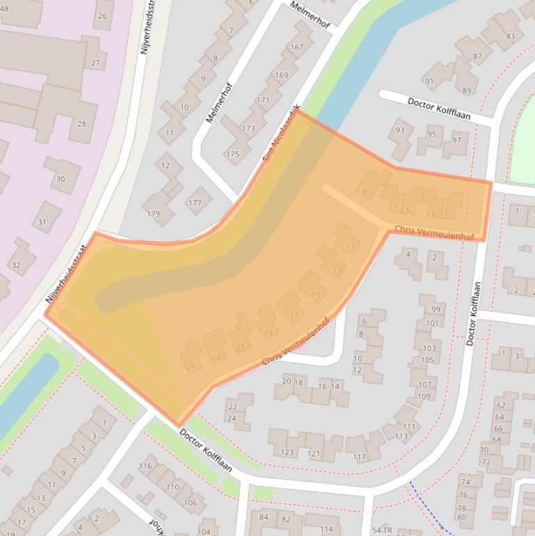 Kaart van postcodegebied 8264CK.