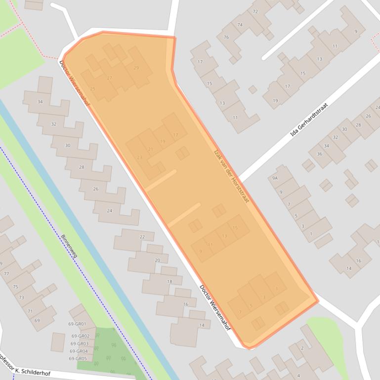 Kaart van postcodegebied 8264DA.