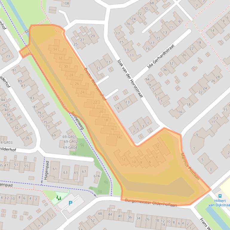 Kaart van postcodegebied 8264DB.