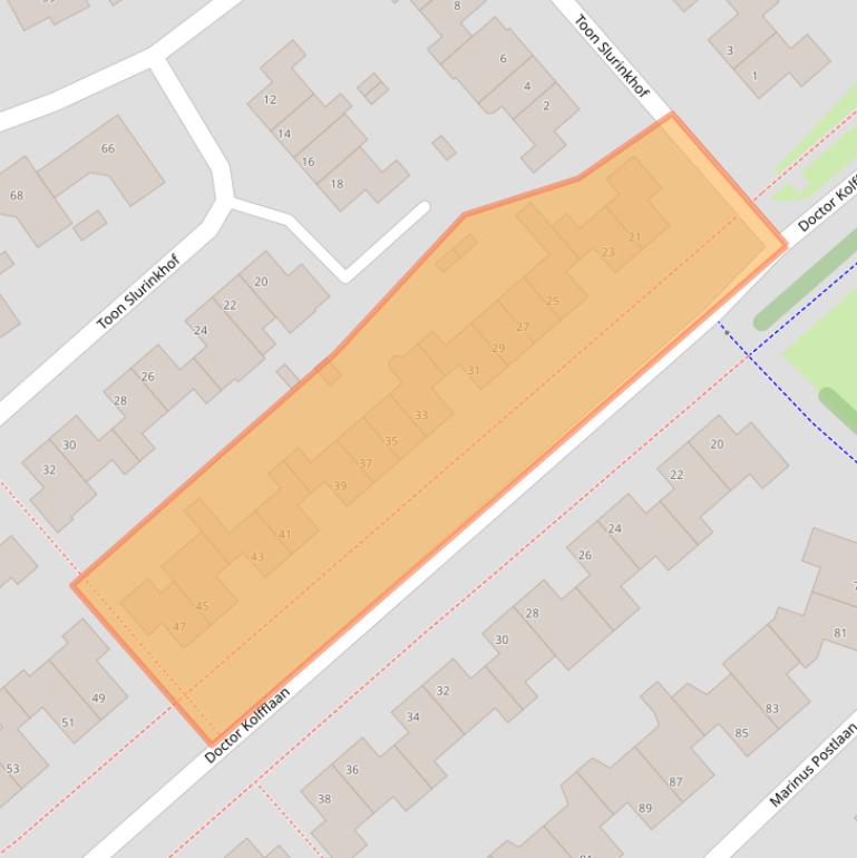 Kaart van postcodegebied 8264DJ.