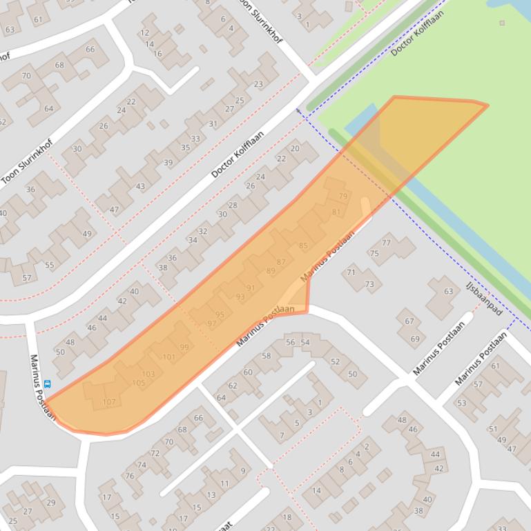 Kaart van postcodegebied 8264DN.
