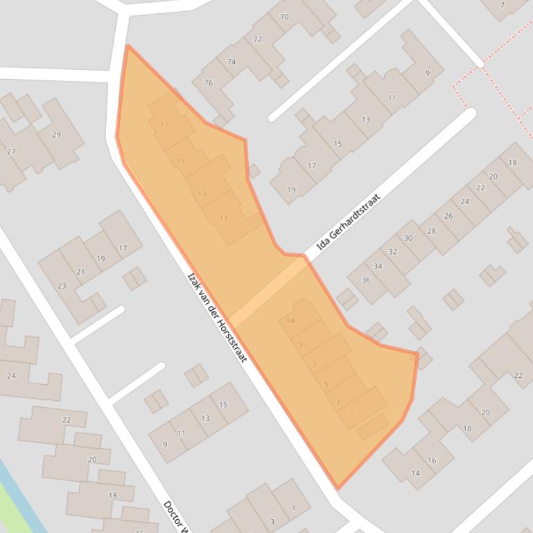 Kaart van postcodegebied 8264DV.