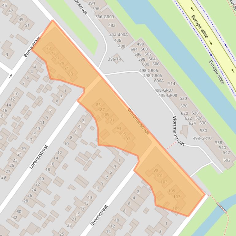 Kaart van postcodegebied 8265AB.