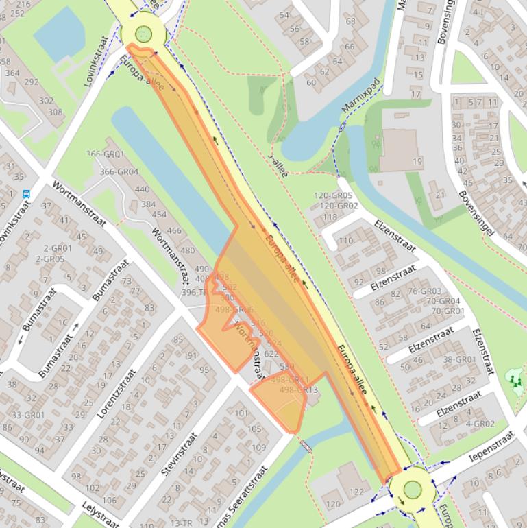 Kaart van postcodegebied 8265AV.