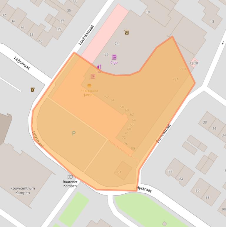 Kaart van postcodegebied 8265BE.