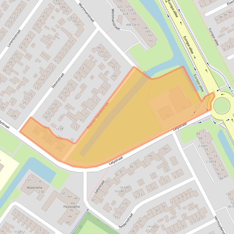 Kaart van postcodegebied 8265BH.