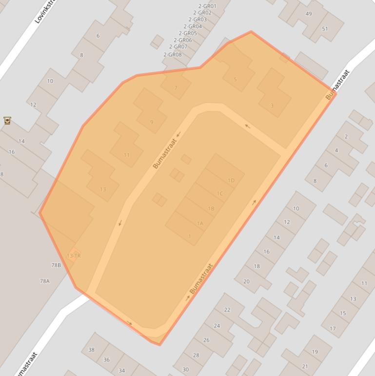 Kaart van postcodegebied 8265BP.