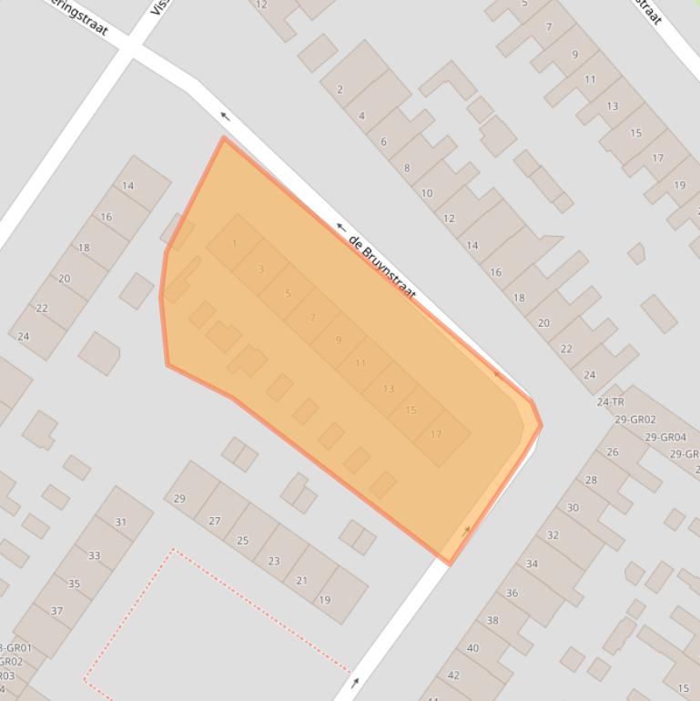 Kaart van postcodegebied 8265BV.