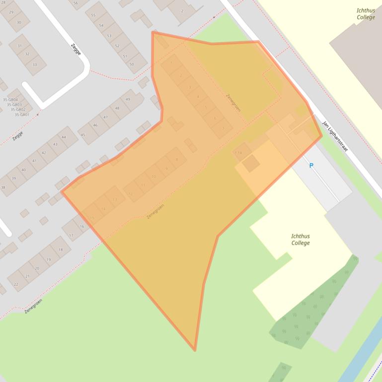 Kaart van postcodegebied 8265CG.