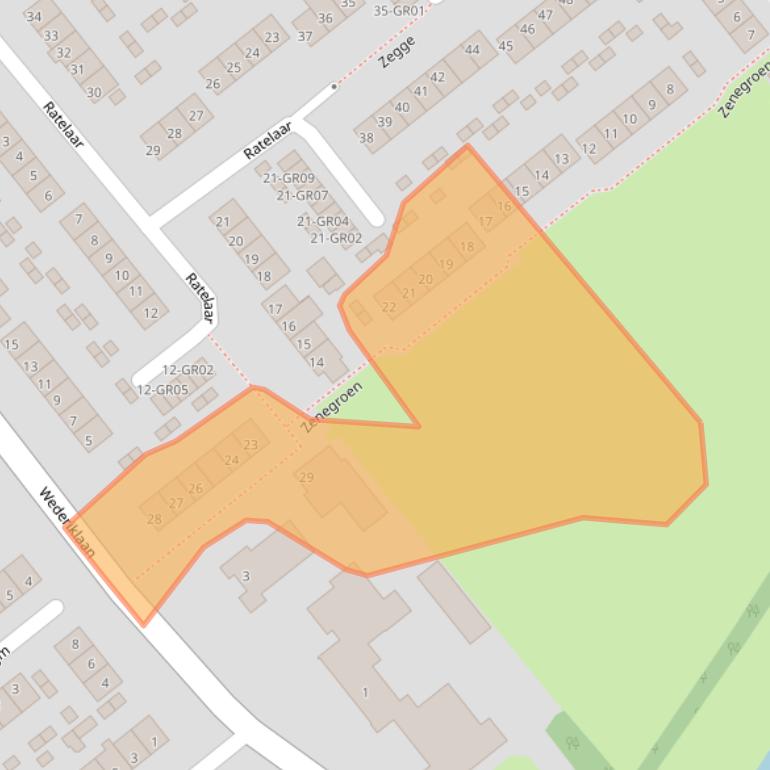 Kaart van postcodegebied 8265CH.