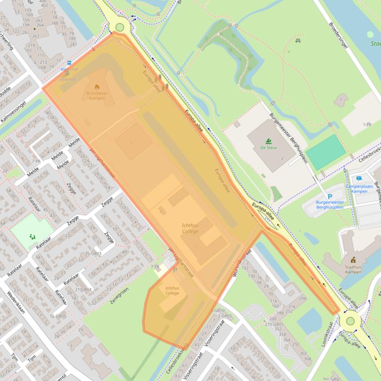 Kaart van postcodegebied 8265CJ.