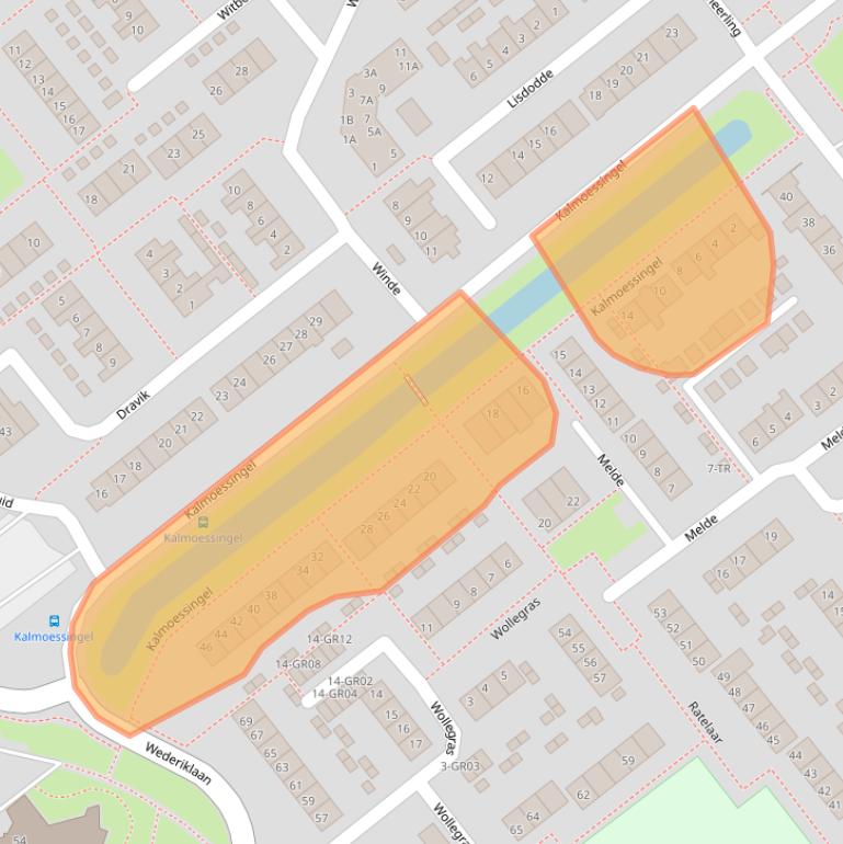 Kaart van postcodegebied 8265CR.