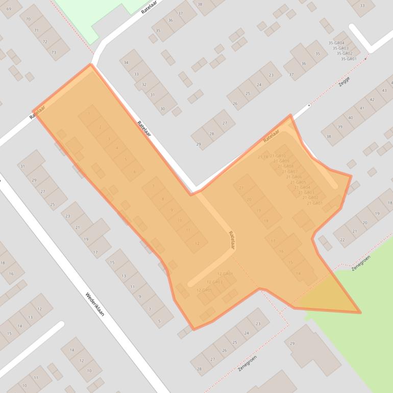 Kaart van postcodegebied 8265CT.