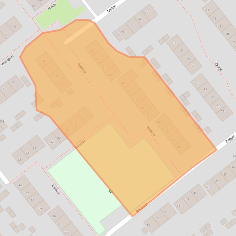 Kaart van postcodegebied 8265CW.