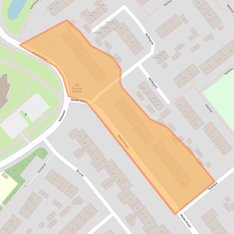 Kaart van postcodegebied 8265DB.