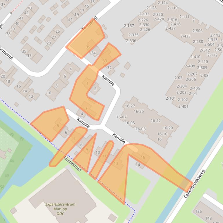 Kaart van postcodegebied 8265DH.