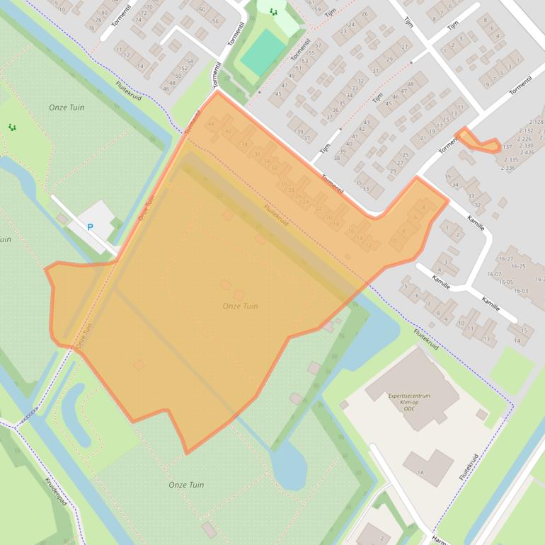 Kaart van postcodegebied 8265DN.